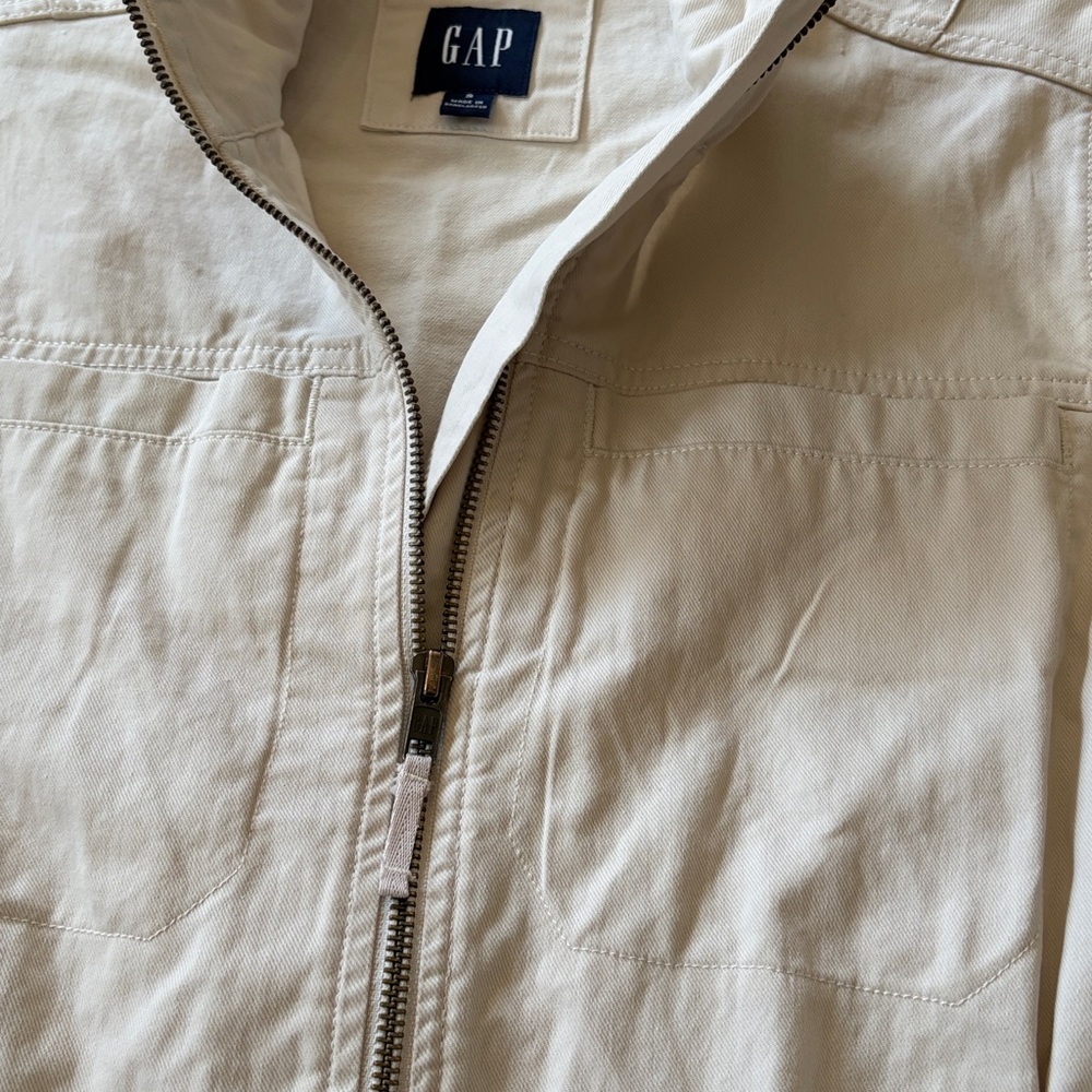 GAP Beige Cream Utility jacket size Small Cotton pockets drawstring waist - Picture 6 of 13